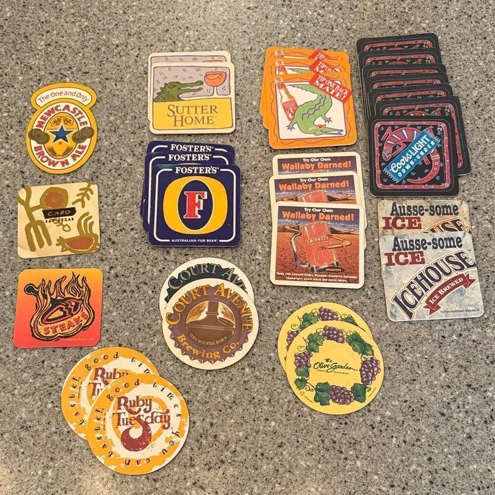 Vintage 90s Beer Restaurant Cardboard Coasters Lot of 30